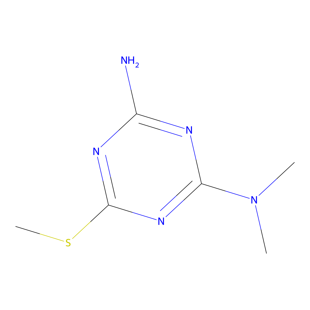 N~2~,N~2~-Dimethyl-6-(methylsulfanyl)-1,3,5-triazine-2,4-diamine molecular structure, CAS 35610-09-4