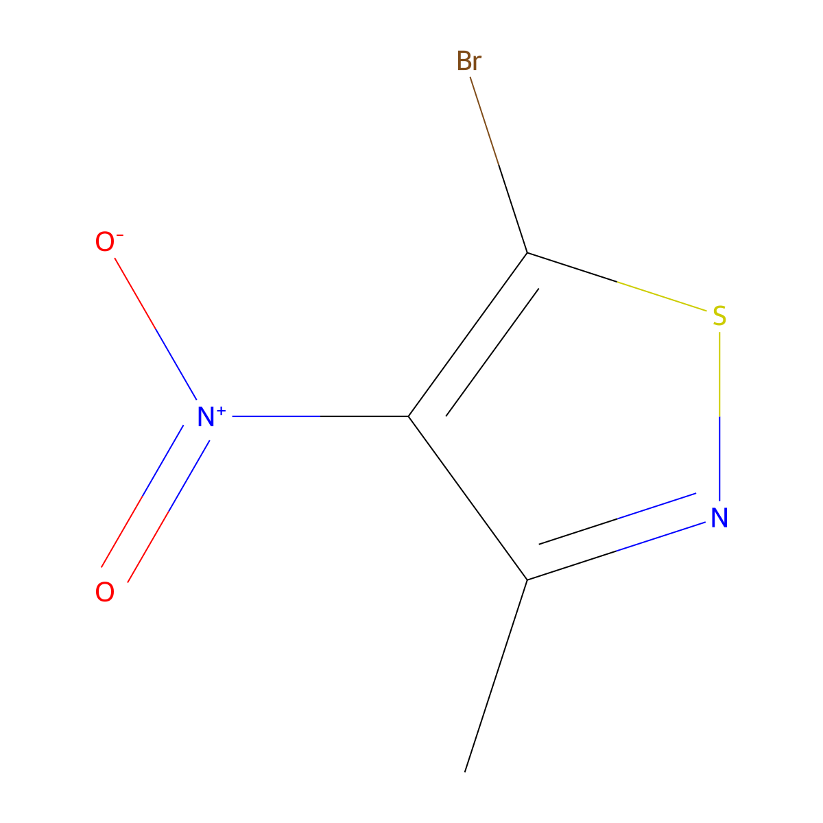 5-Bromo-3-methyl-4-nitro-1,2-thiazole molecular structure, CAS 35610-98-1