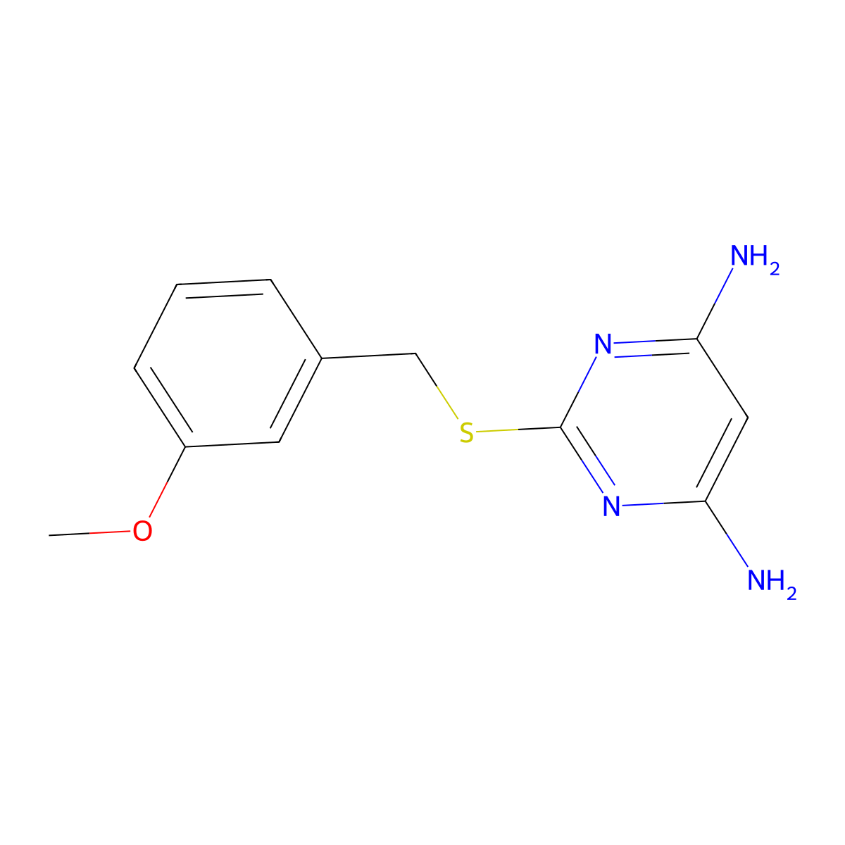 2-(3-Methoxybenzylthio)pyrimidine-4,6-diamine molecular structure, CAS 356100-04-4
