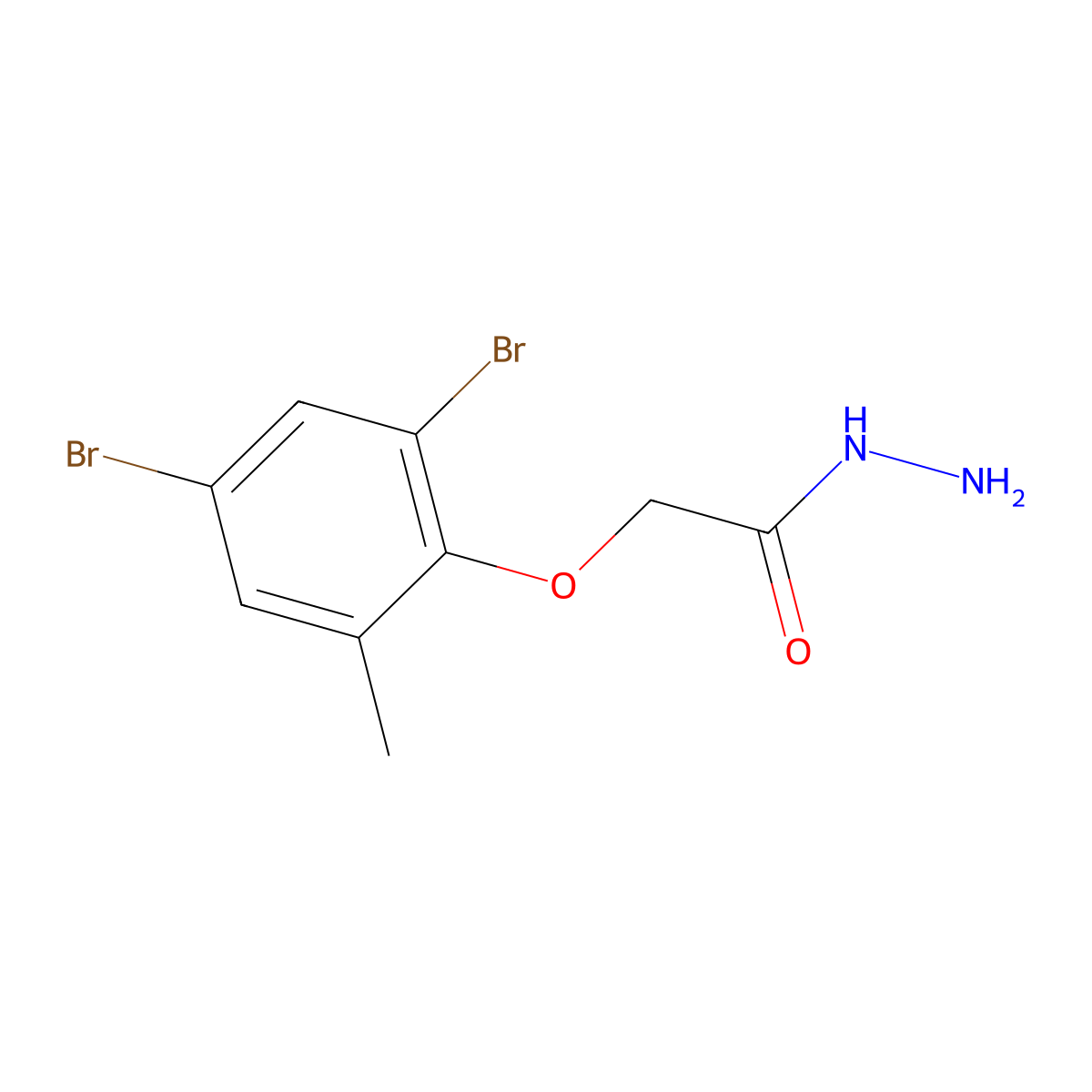 2-(2,4-Dibromo-6-methylphenoxy)acetohydrazide molecular structure, CAS 356100-06-6