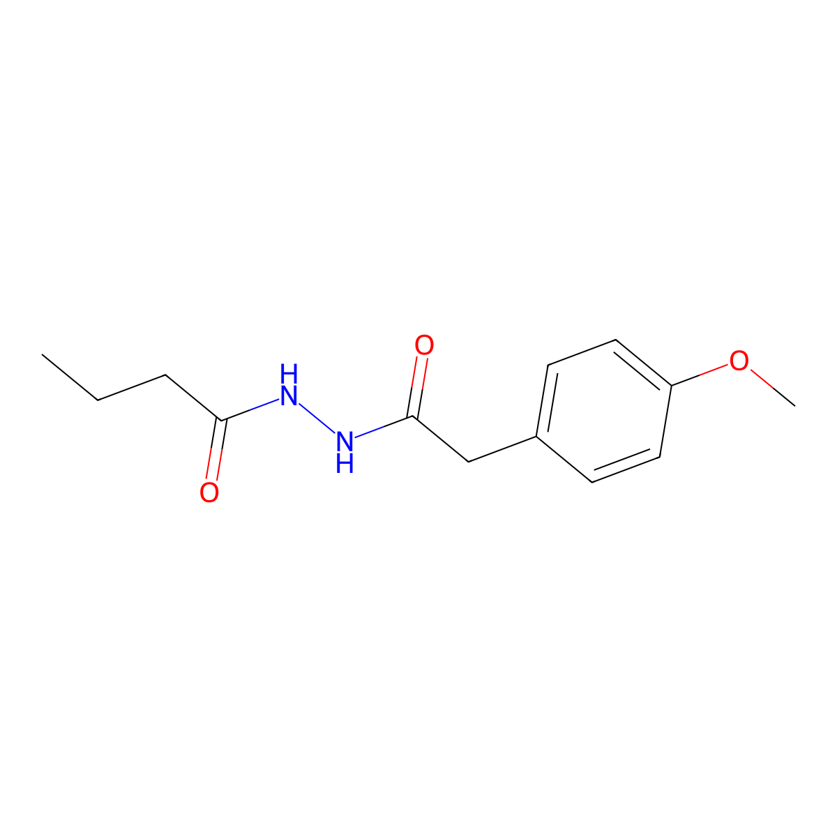 N'-[2-(4-methoxyphenyl)acetyl]butanehydrazide molecular structure, CAS 356101-51-4