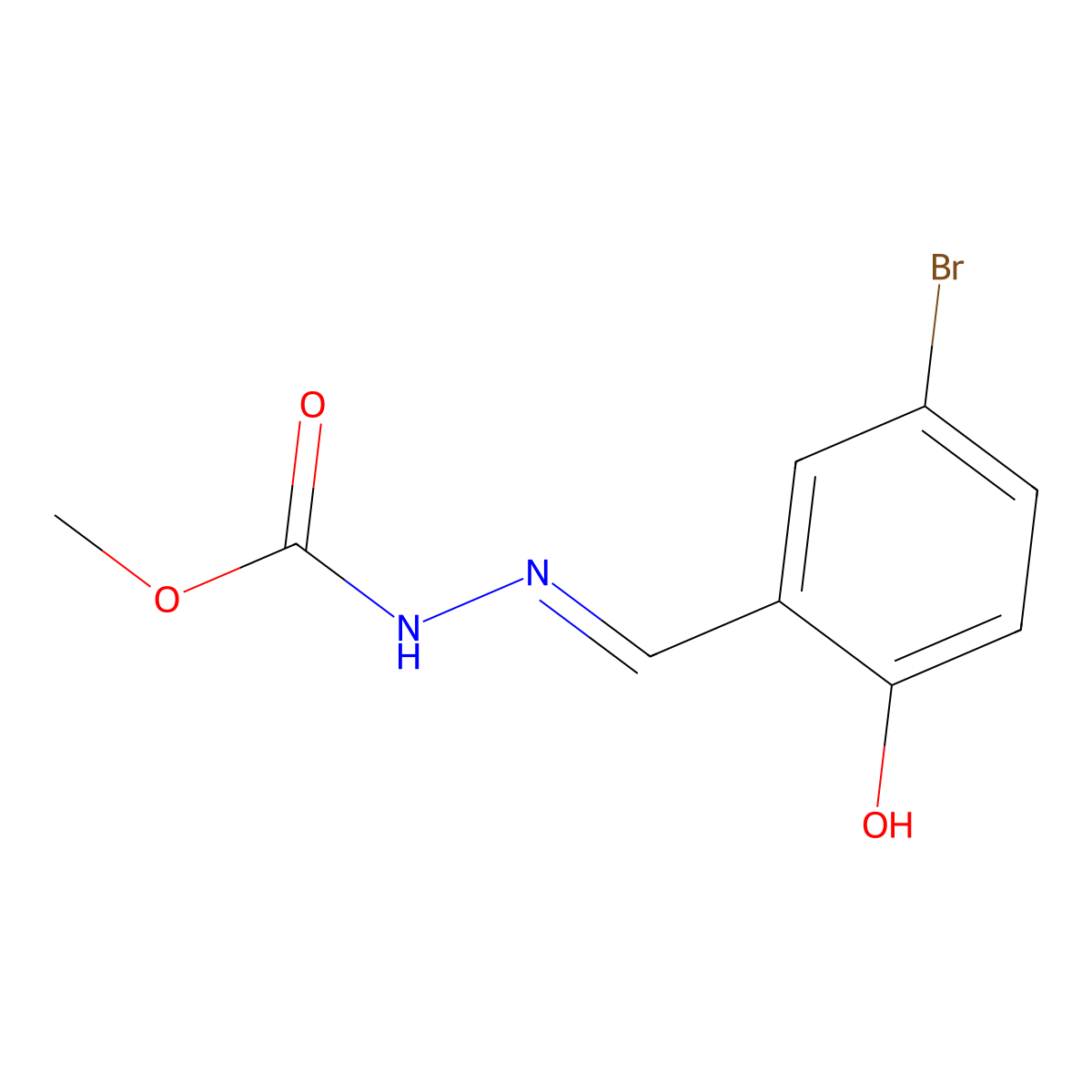 methyl 2-[(E)-(5-bromo-2-hydroxyphenyl)methylidene]-1-hydrazinecarboxylate molecular structure, CAS 356101-71-8