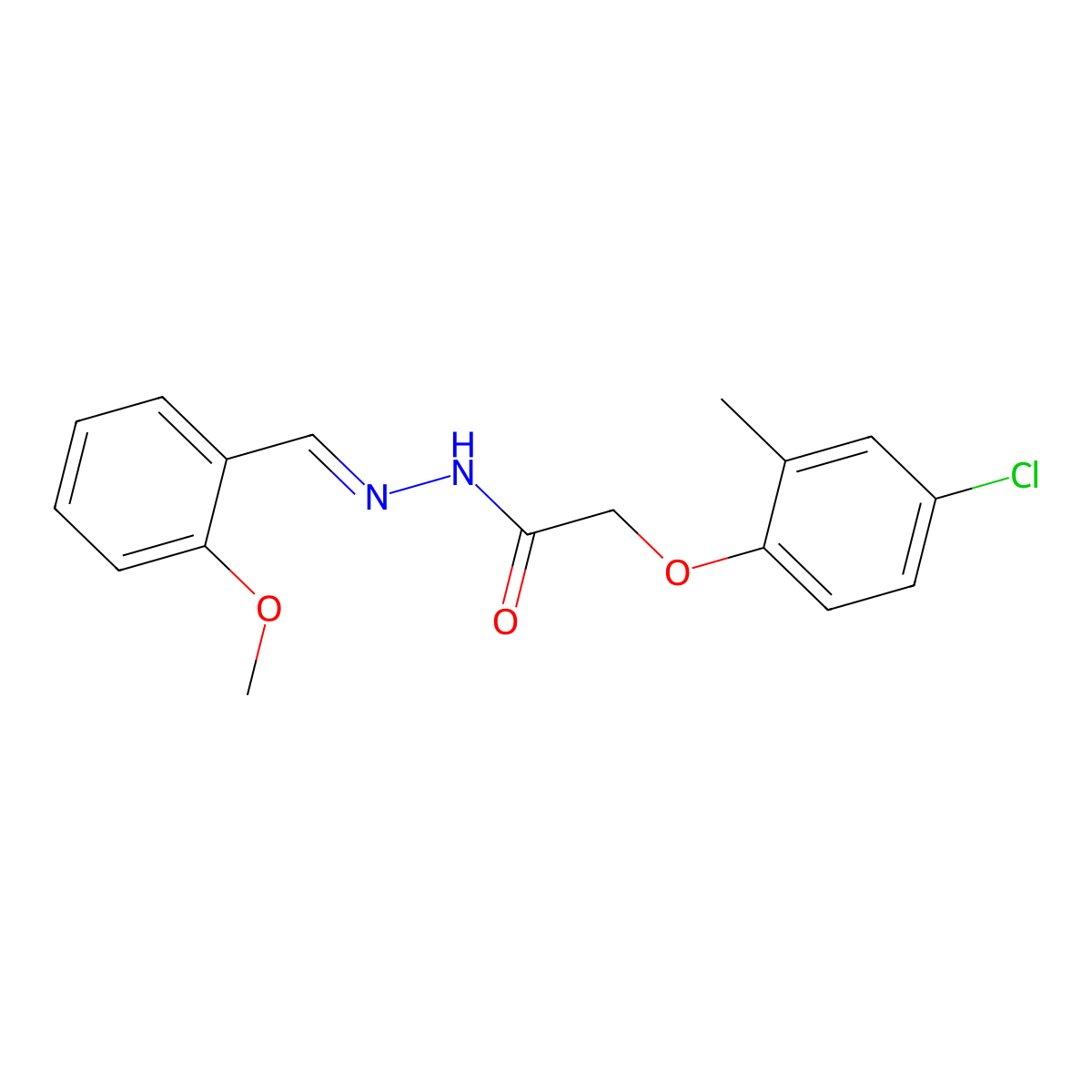 2-(4-Chloro-2-methylphenoxy)-N'-(2-methoxybenzylidene)acetohydrazide molecular structure, CAS 356102-14-2