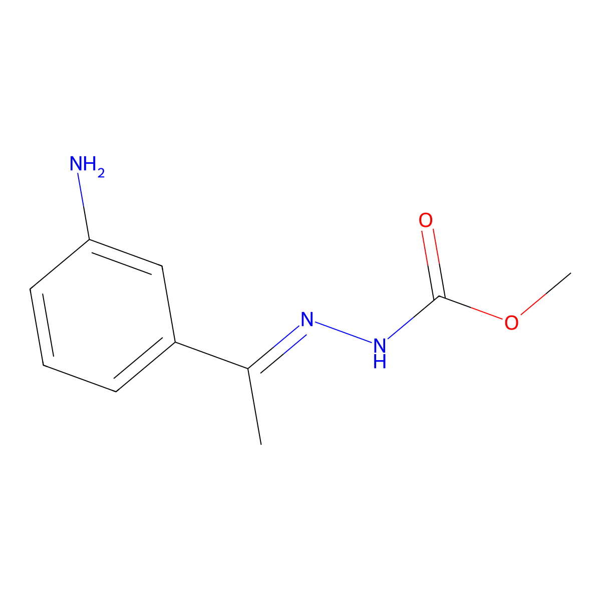 methyl N-[1-(3-aminophenyl)ethylideneamino]carbamate molecular structure, CAS 356102-37-9