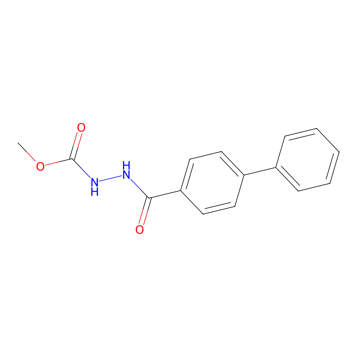 methyl N-[(4-phenylbenzoyl)amino]carbamate molecular structure, CAS 356102-76-6