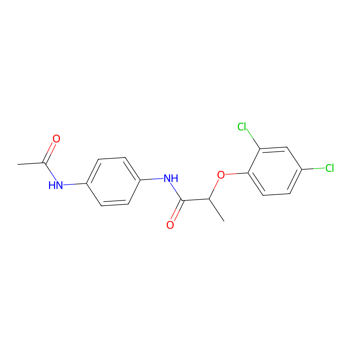 N-[4-(acetylamino)phenyl]-2-(2,4-dichlorophenoxy)propanamide molecular structure, CAS 356103-02-1