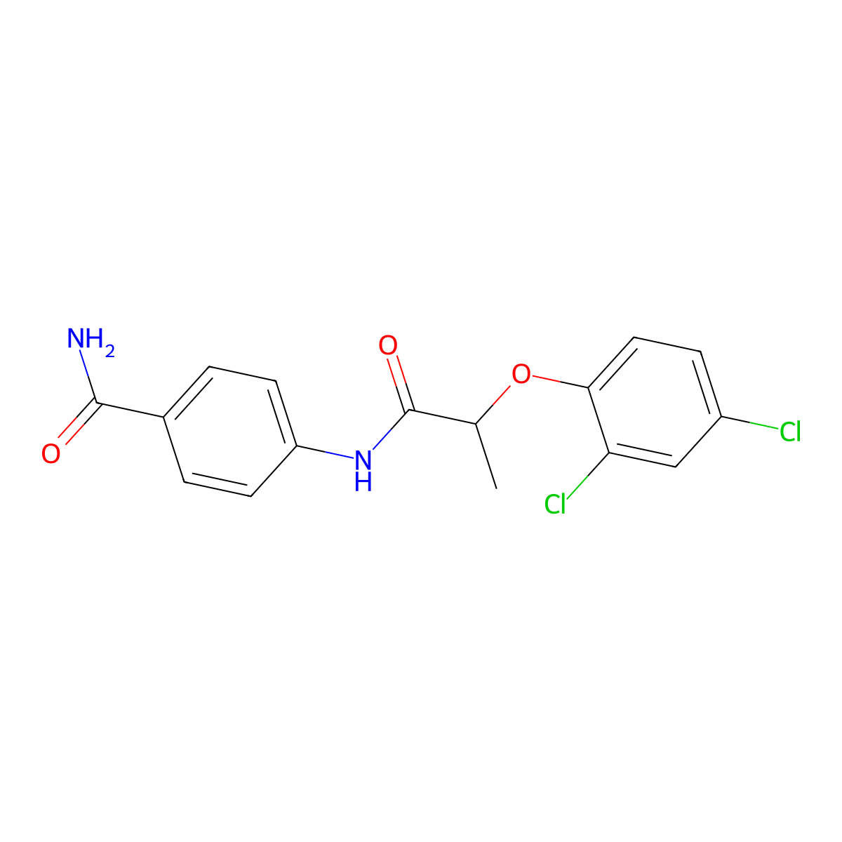 4-[2-(2,4-Dichlorophenoxy)propanoylamino]benzamide molecular structure, CAS 356103-11-2