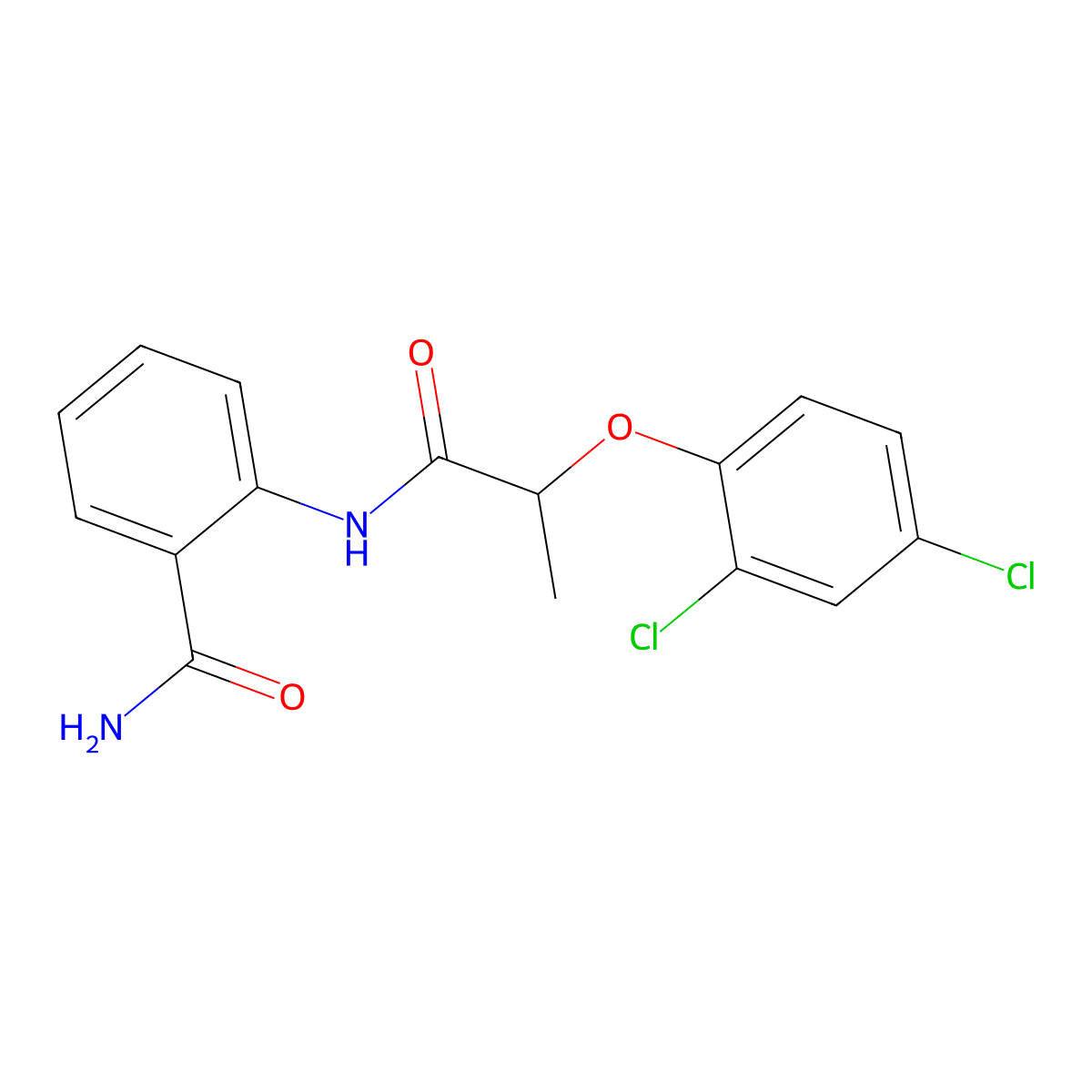 2-[2-(2,4-Dichlorophenoxy)propanoylamino]benzamide molecular structure, CAS 356103-15-6