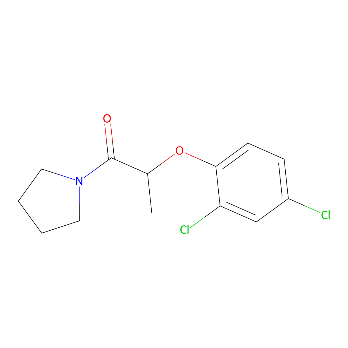 2-(2,4-Dichlorophenoxy)-1-(pyrrolidin-1-yl)propan-1-one molecular structure, CAS 356103-24-7