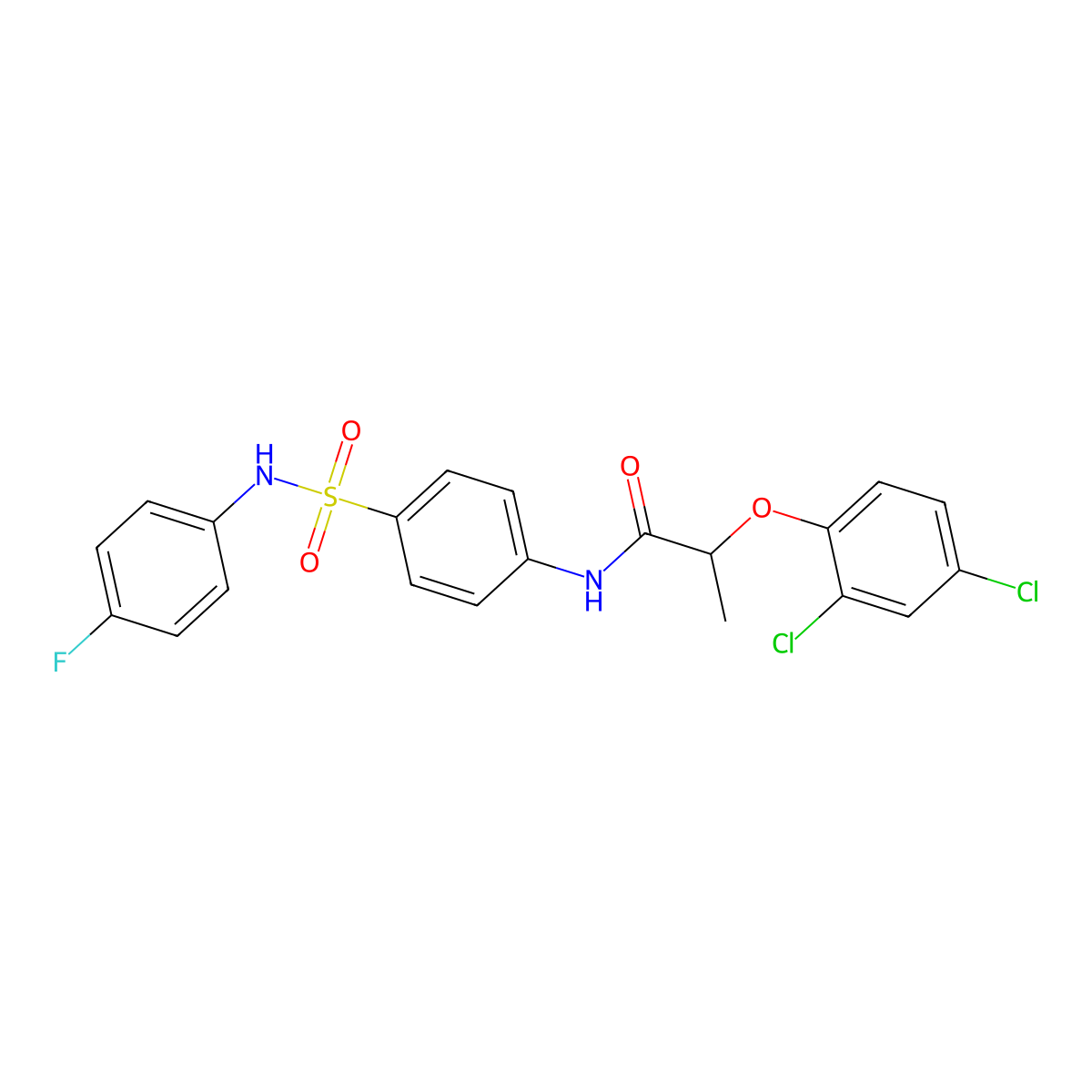 2-(2,4-dichlorophenoxy)-N-[4-[(4-fluorophenyl)sulfamoyl]phenyl]propanamide molecular structure, CAS 356103-25-8