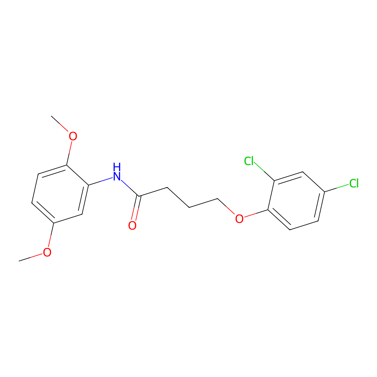 4-(2,4-dichlorophenoxy)-N-(2,5-dimethoxyphenyl)butanamide molecular structure, CAS 356103-35-0