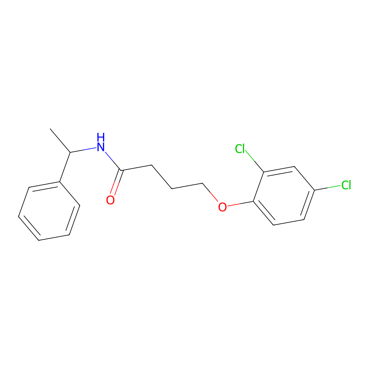 4-(2,4-dichlorophenoxy)-N-(1-phenylethyl)butanamide molecular structure, CAS 356103-38-3