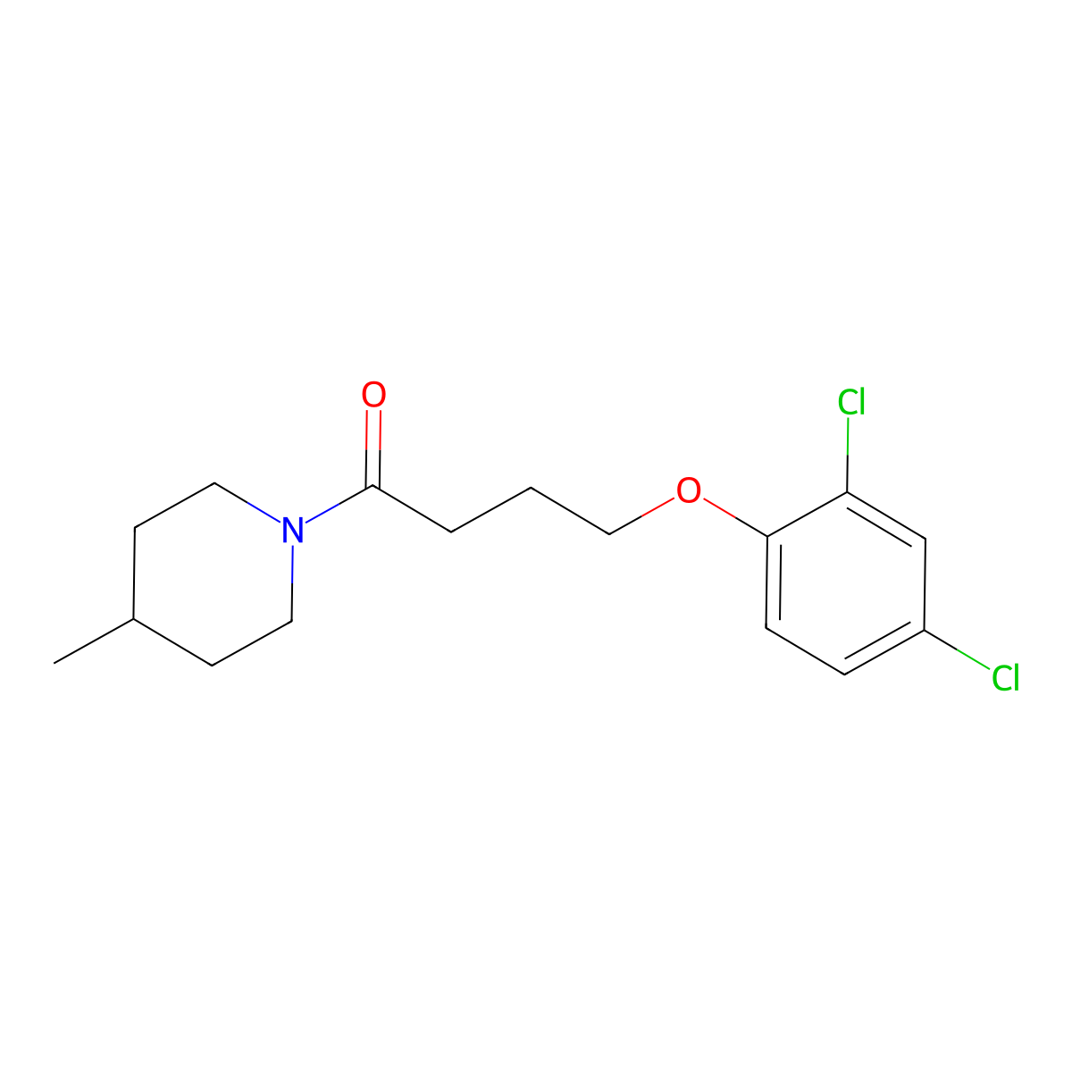 4-(2,4-Dichlorophenoxy)-1-(4-methylpiperidin-1-yl)butan-1-one molecular structure, CAS 356103-41-8
