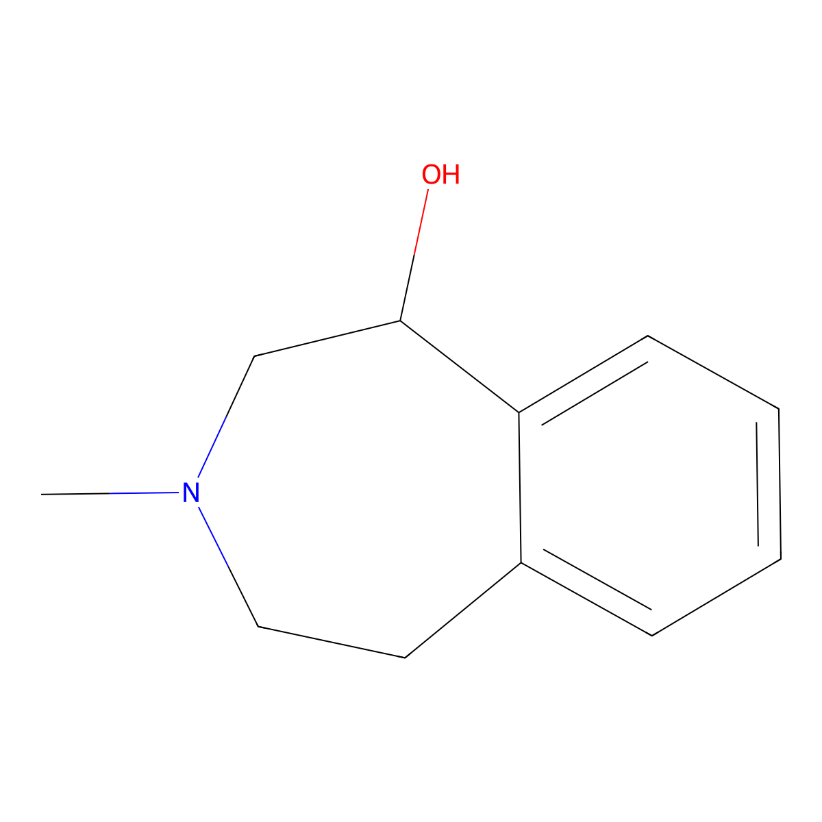 3-methyl-2,3,4,5-tetrahydro-1H-3-benzazepin-1-ol molecular structure, CAS 35613-12-8