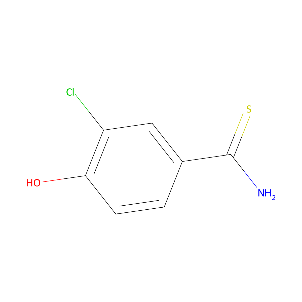 3-Chloro-4-hydroxybenzene-1-carbothioamide molecular structure, CAS 35613-43-5