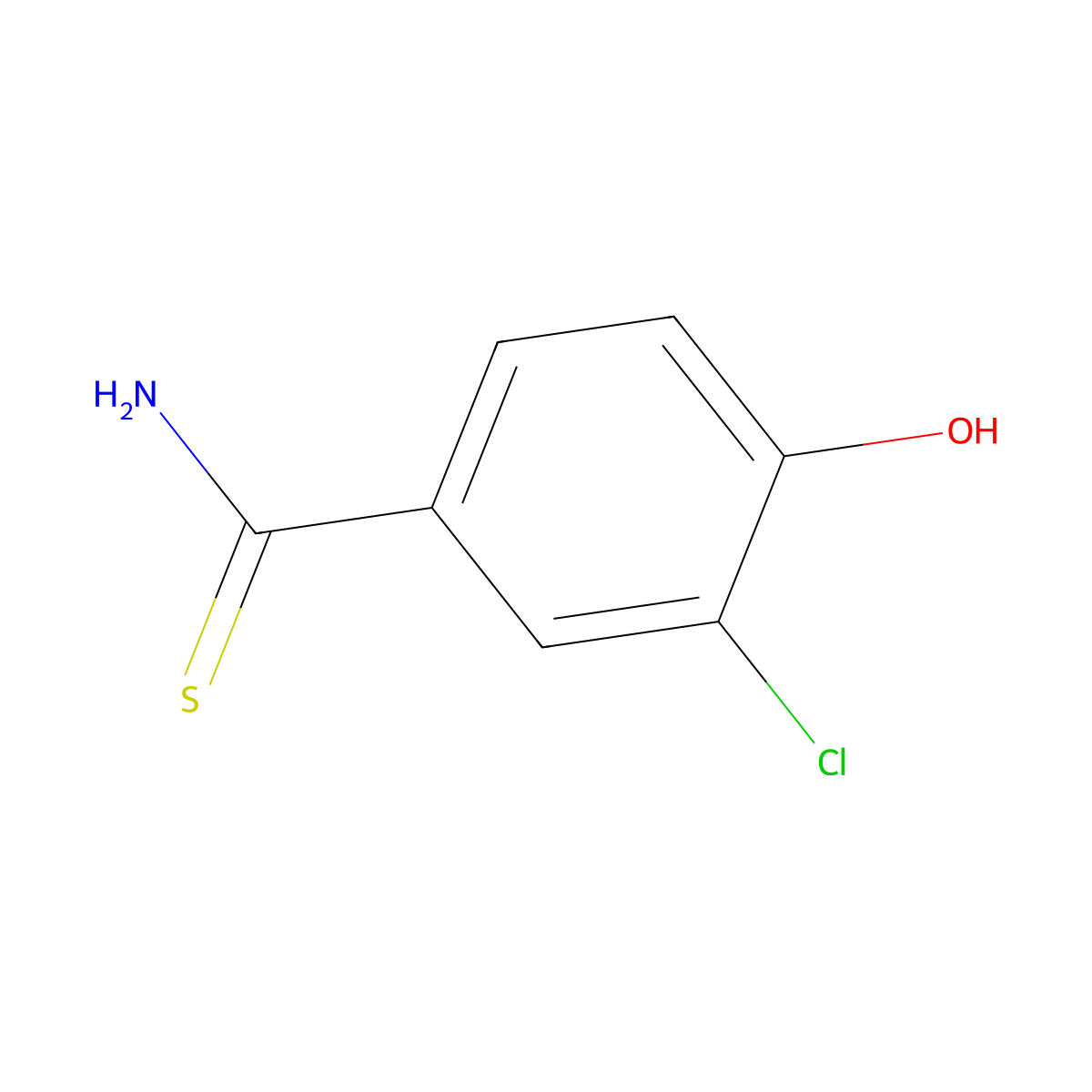3-Chloro-4-hydroxybenzene-1-carbothioamide molecular structure, CAS 35613-43-5