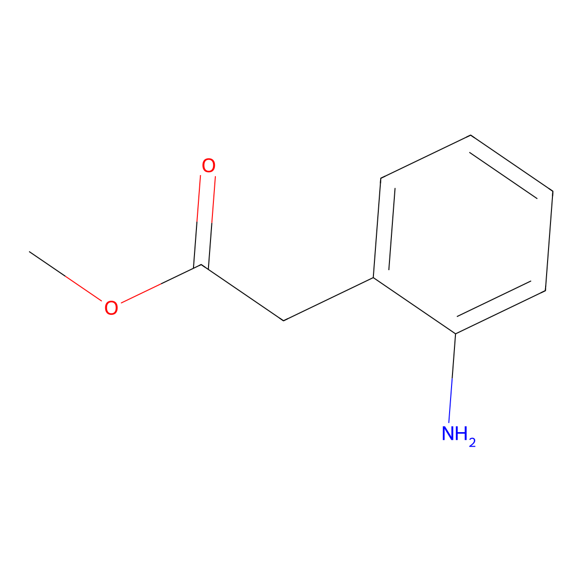Methyl 2-aminobenzeneacetate molecular structure, CAS 35613-44-6