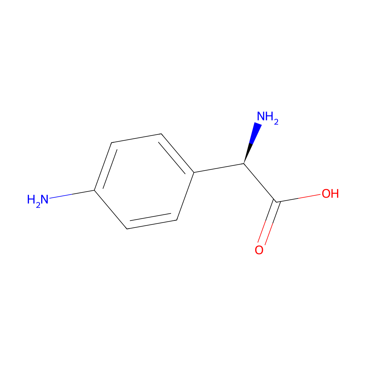 (R)-2-Amino-2-(4-aminophenyl)acetic acid molecular structure, CAS 35619-39-7