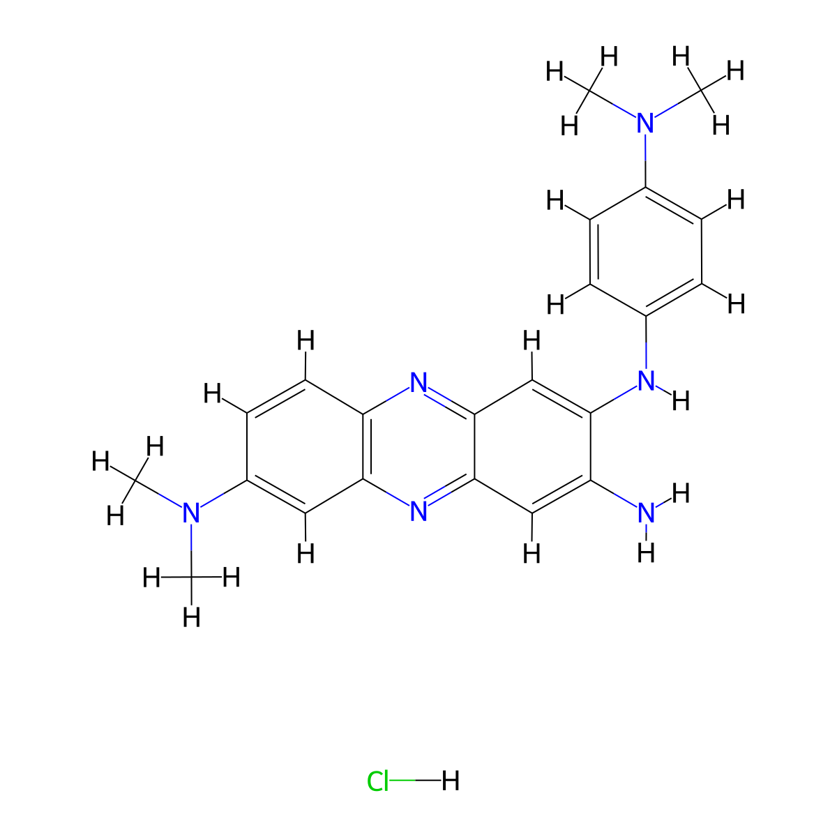 2,3,7-Phenazinetriamine, N2-(4-(dimethylamino)phenyl)-N7,N7-dimethyl-, hydrochloride (1:1) molecular structure, CAS 3562-46-7