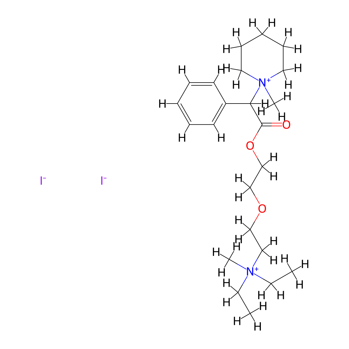 Piprocurarium Iodide molecular structure, CAS 3562-55-8