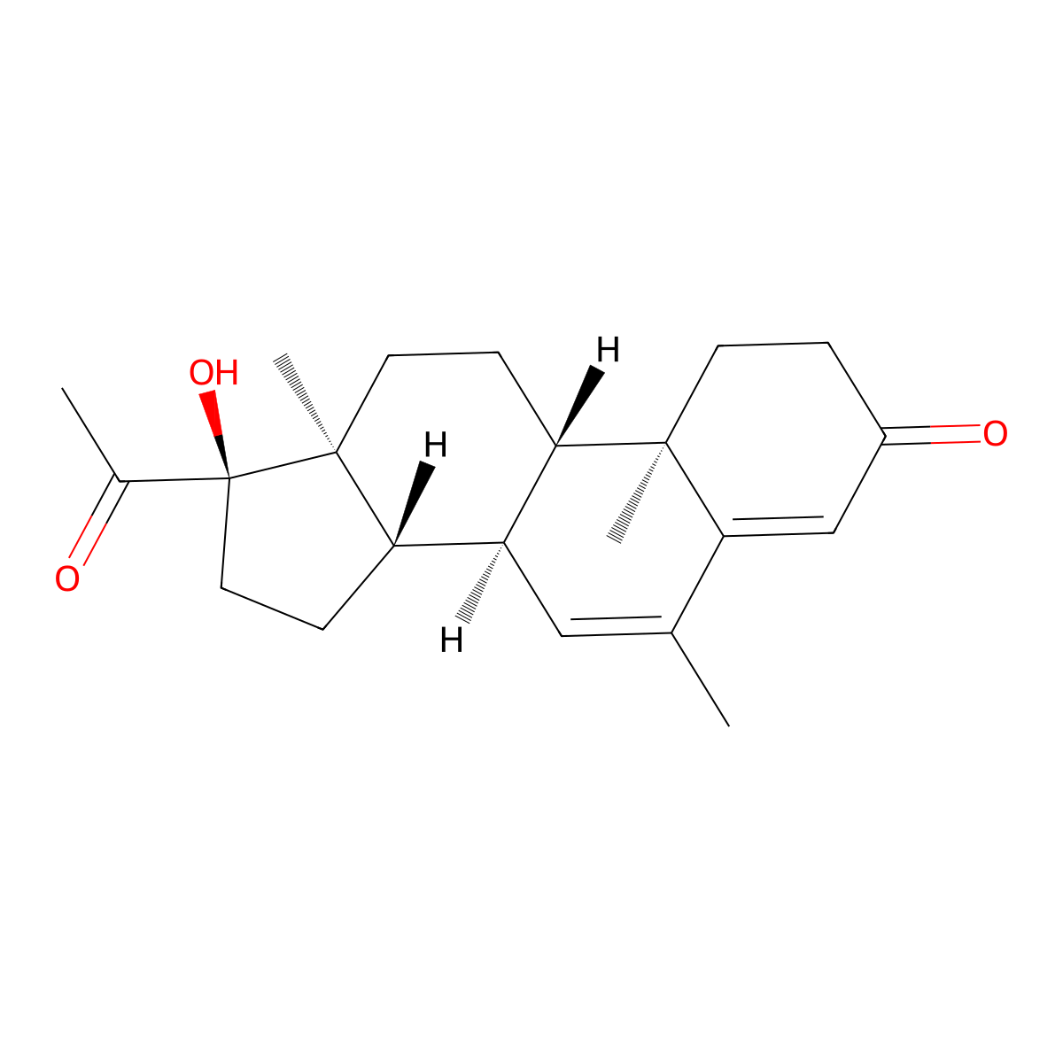 Megestrol molecular structure, CAS 3562-63-8