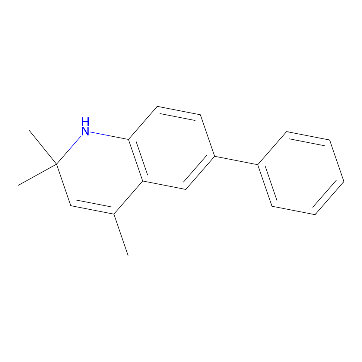 1,2-Dihydro-2,2,4-trimethyl-6-phenylquinoline molecular structure, CAS 3562-69-4