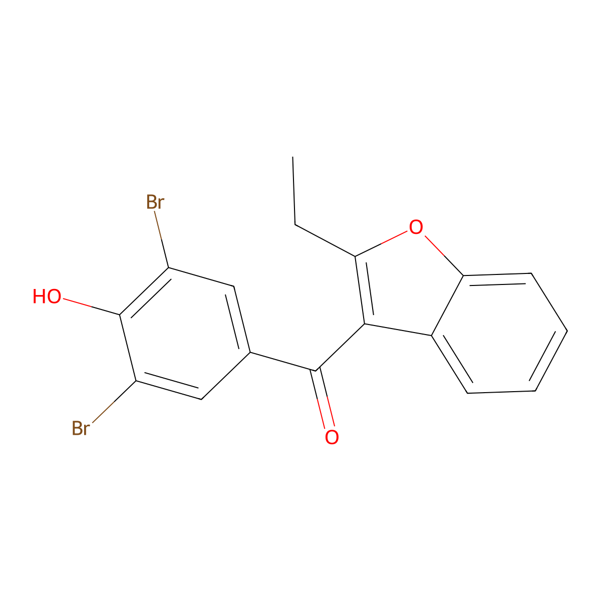 Benzbromarone molecular structure, CAS 3562-84-3