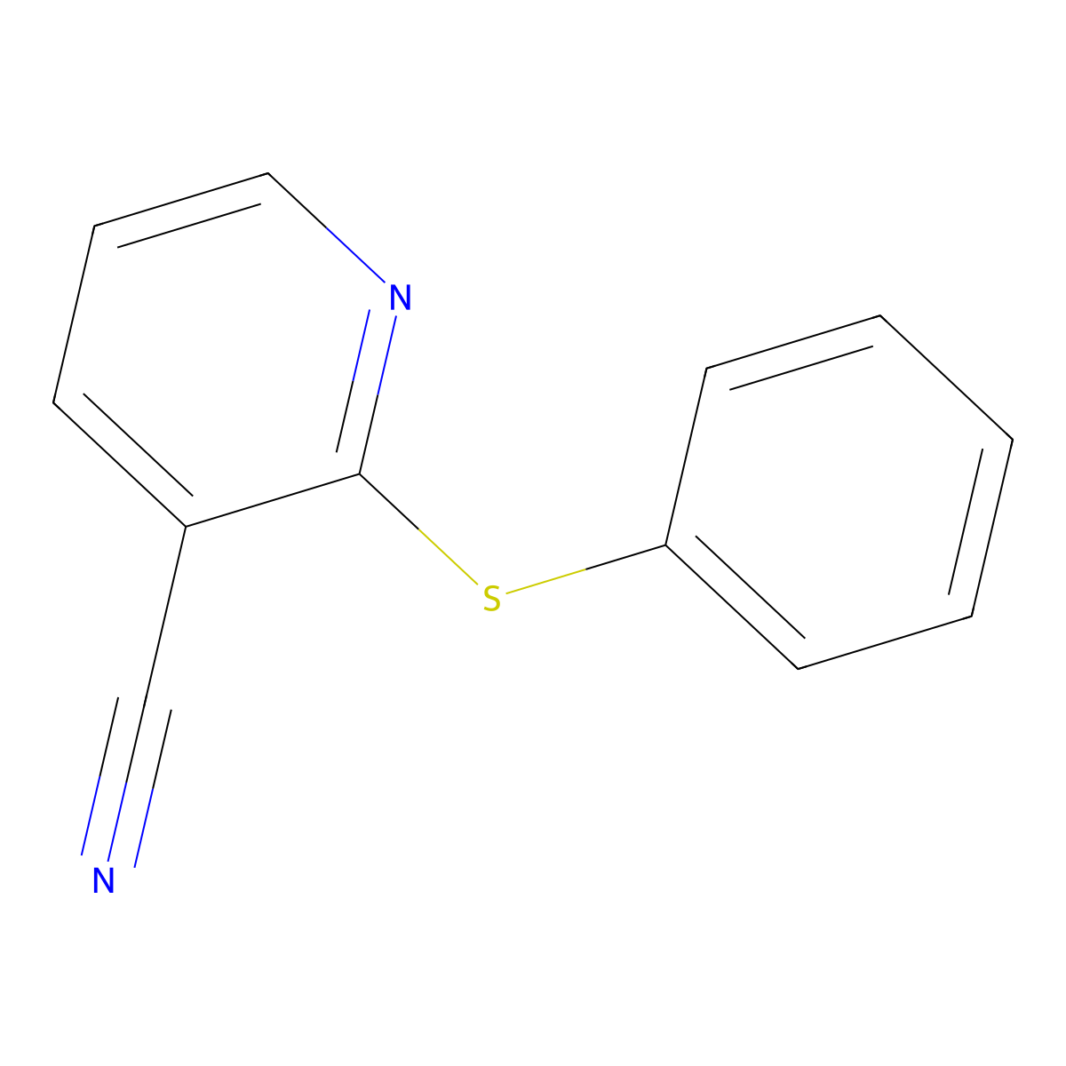 2-(Phenylthio)nicotinonitrile molecular structure, CAS 35620-68-9