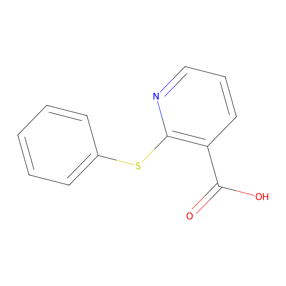 2-(Phenylthio)-3-pyridinecarboxylic acid molecular structure, CAS 35620-72-5