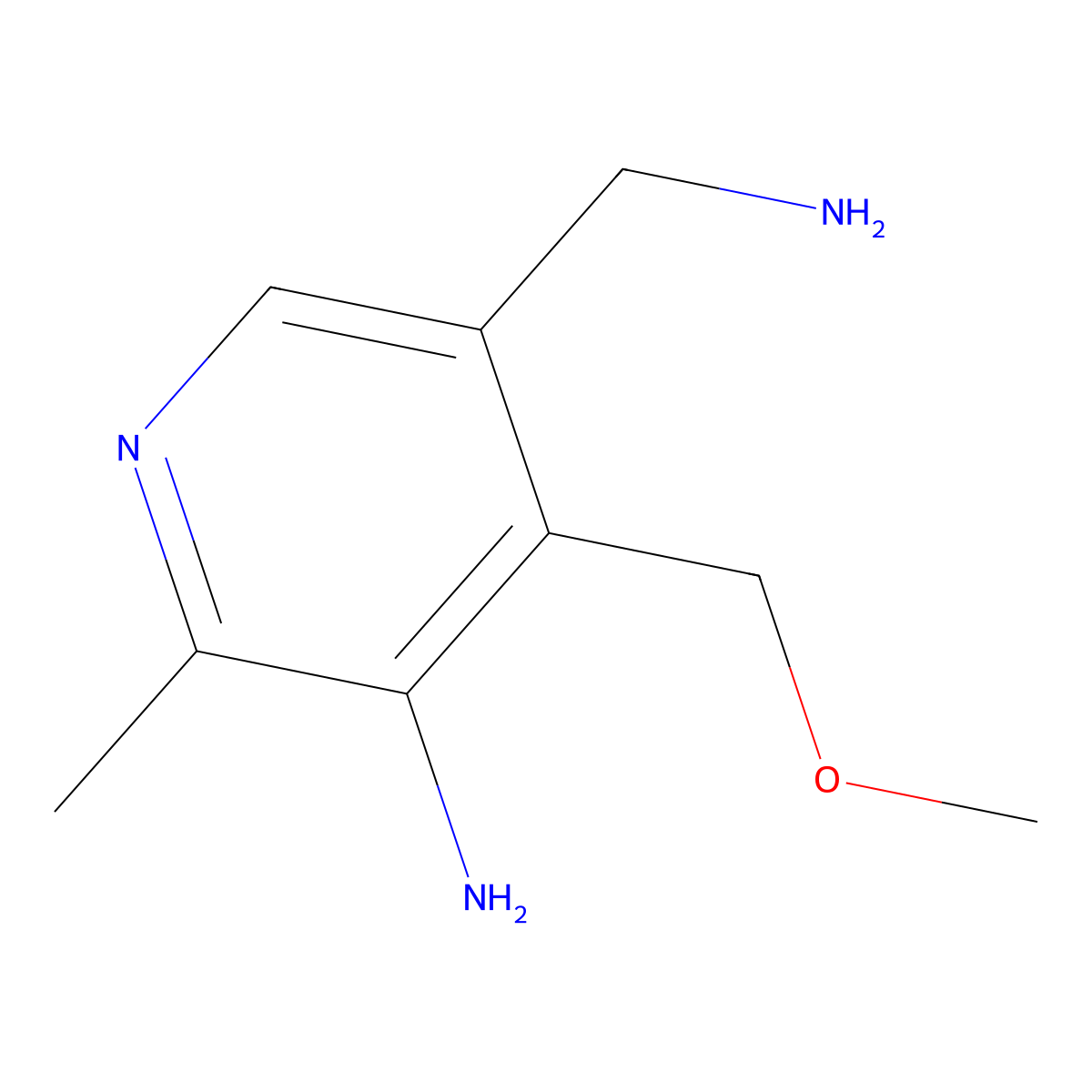2-Methyl-3-amino-4-methoxymethyl-5-aminomethylpyridine molecular structure, CAS 35623-09-7
