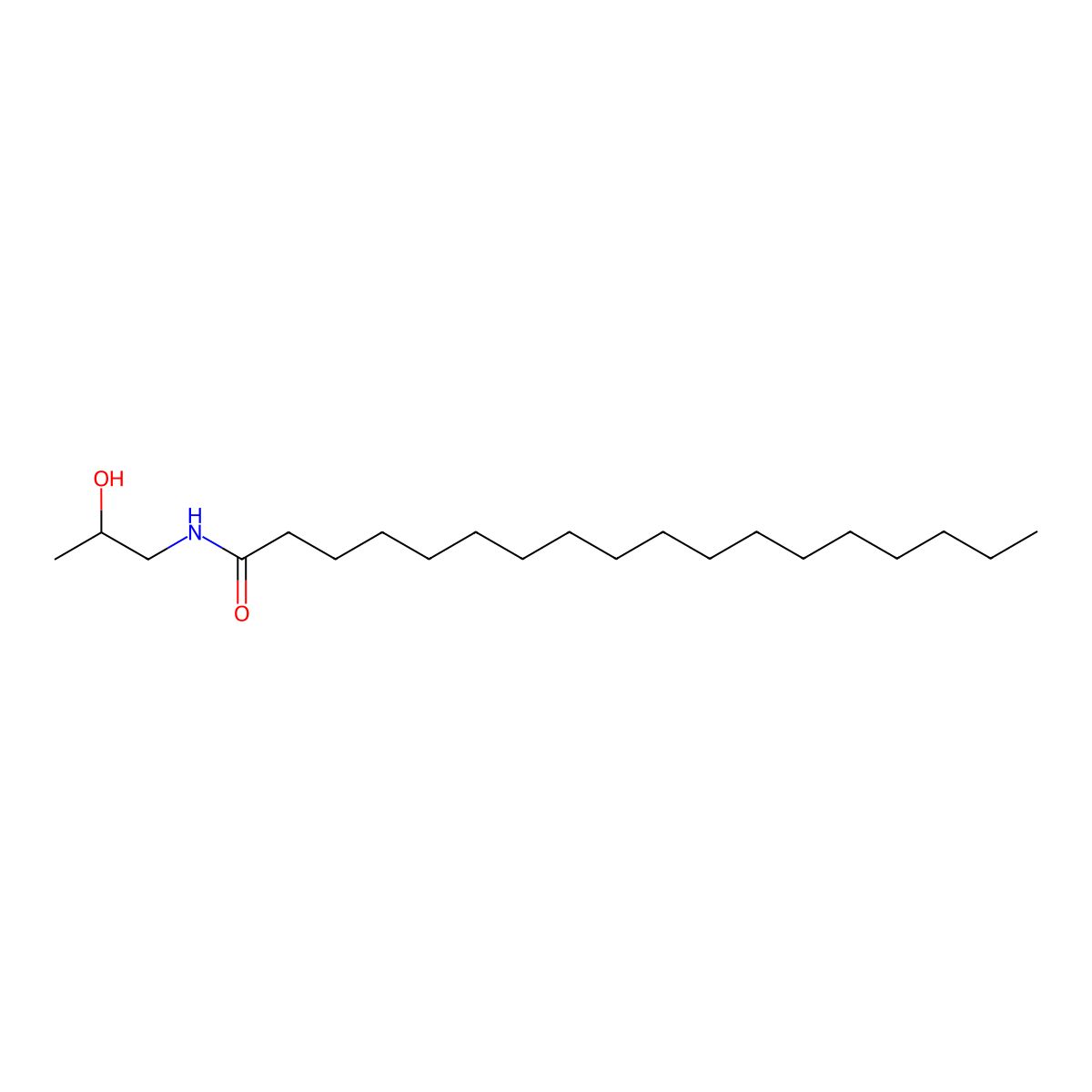 Stearic monoisopropanolamide molecular structure, CAS 35627-96-4