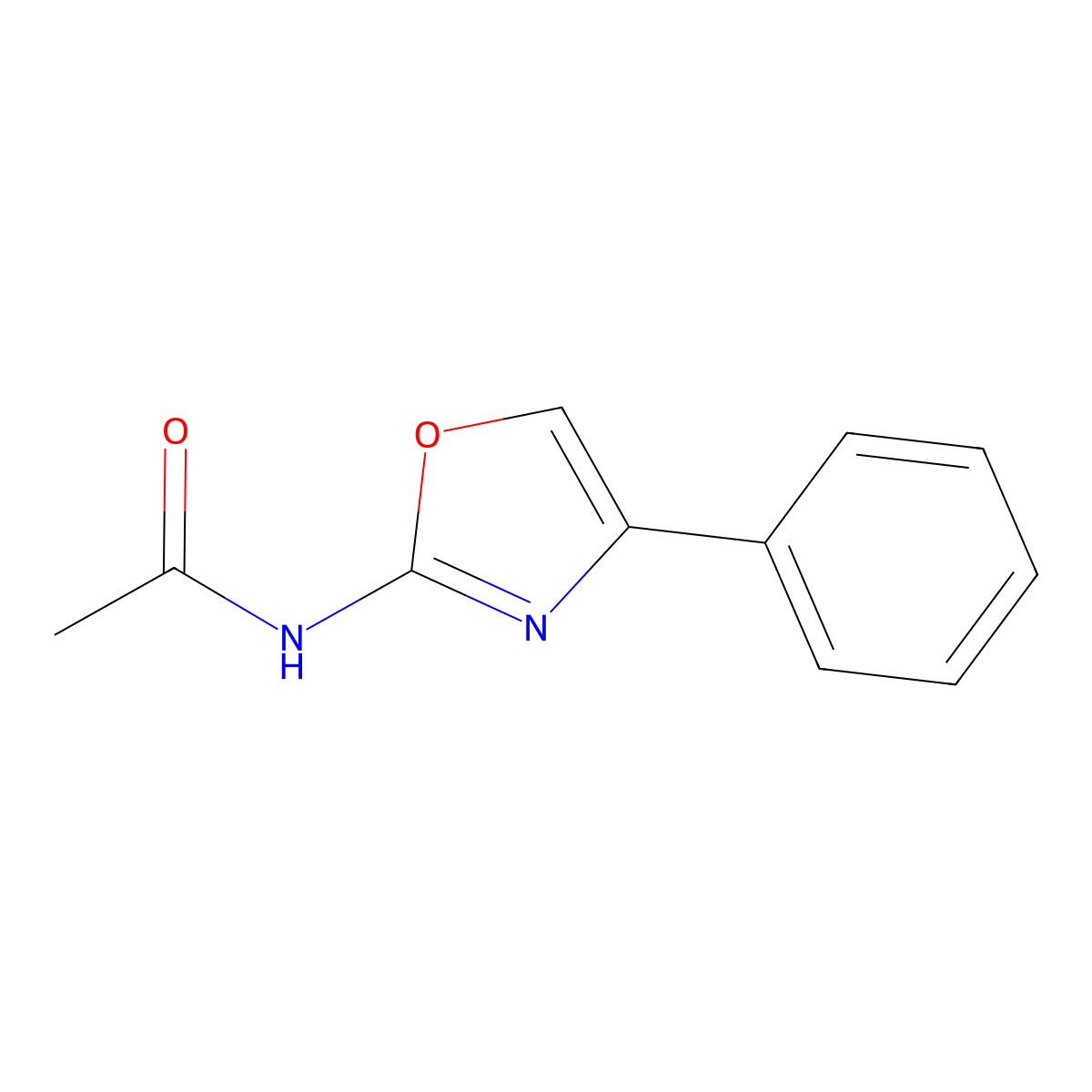 Acetamide, N-(4-phenyl-2-oxazolyl)- molecular structure, CAS 35629-38-0