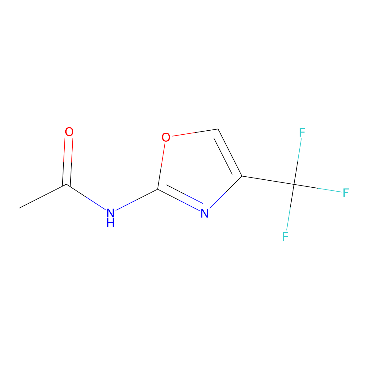 Acetamide, N-(4-trifluoromethyl-2-oxazolyl)- molecular structure, CAS 35629-41-5