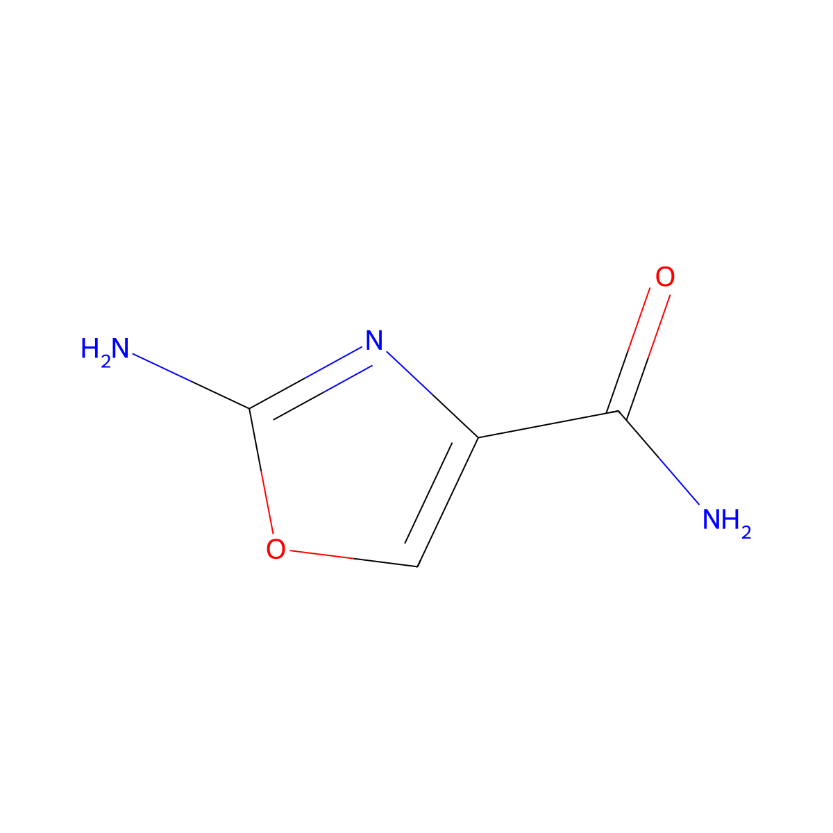 2-Amino-1,3-oxazole-4-carboxamide molecular structure, CAS 35629-73-3