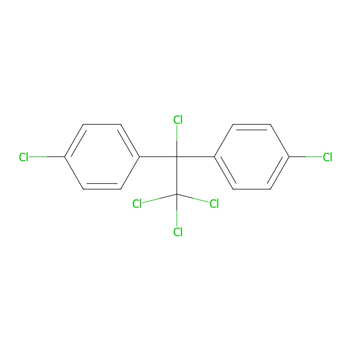 Chlorine-DDT molecular structure, CAS 3563-45-9