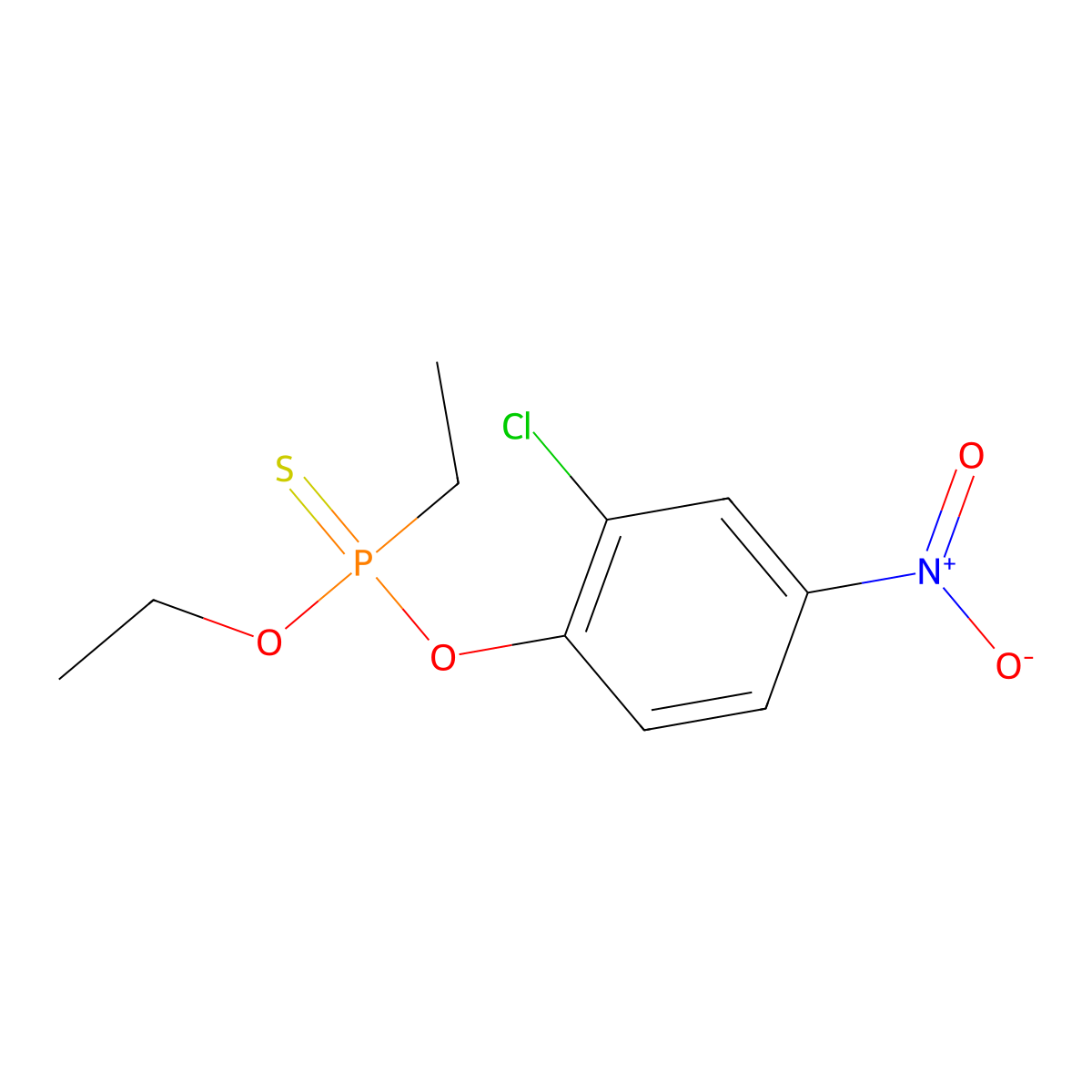 O-(2-Chloro-4-nitrophenyl) O-ethyl ethylphosphonothioate molecular structure, CAS 3563-52-8