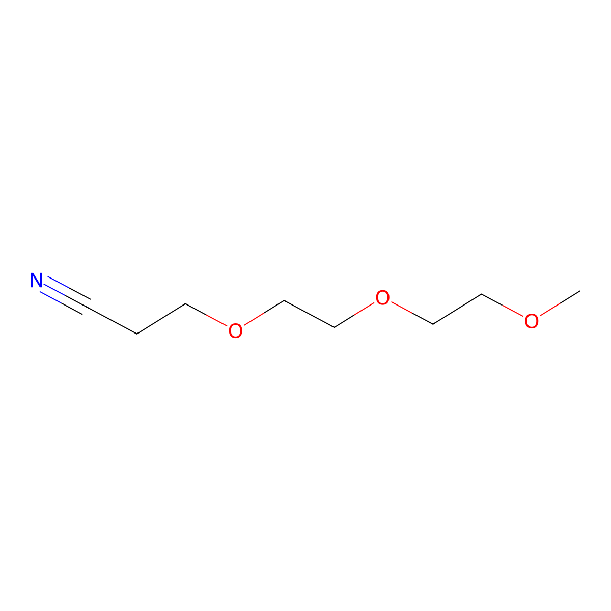 3-[2-(2-Methoxyethoxy)ethoxy]propanenitrile molecular structure, CAS 35633-45-5