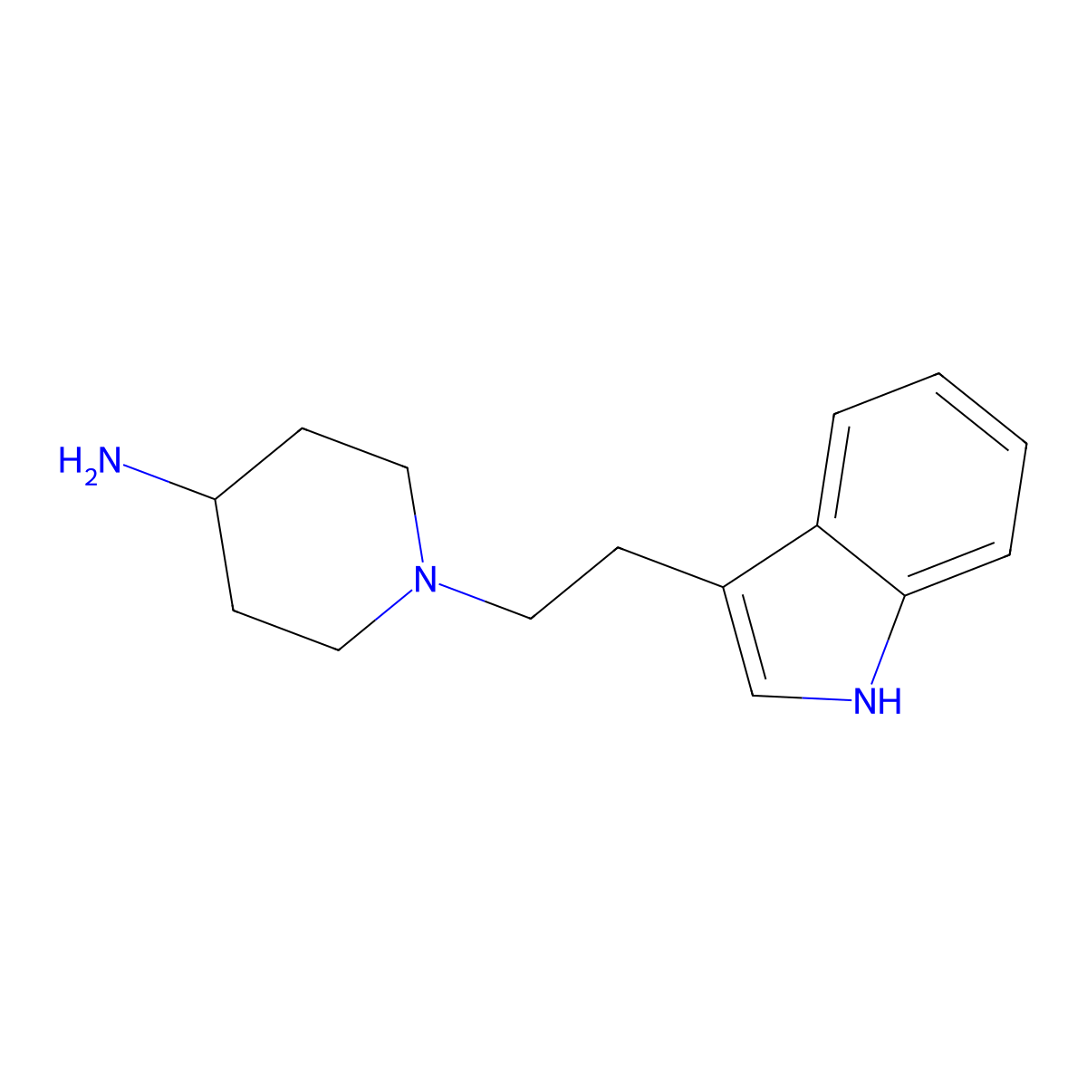 4-Piperidinamine, 1-(2-(1H-indol-3-yl)ethyl)-, hydrate molecular structure, CAS 35633-77-3
