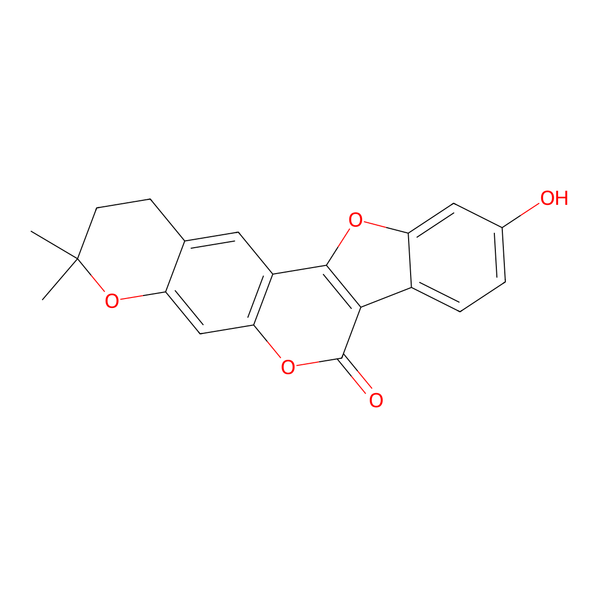 Isopsoralidin molecular structure, CAS 3564-61-2