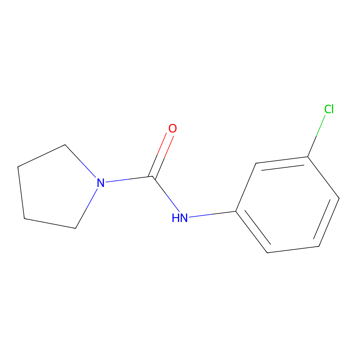 N-(3-Chlorophenyl)-1-pyrrolidinecarboxamide molecular structure, CAS 35640-07-4