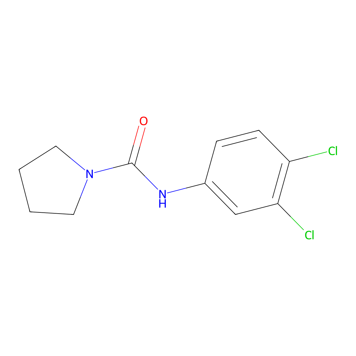 Pyrrolidine-1-carboxylic acid (3,4-dichloro-phenyl)-amide molecular structure, CAS 35640-08-5