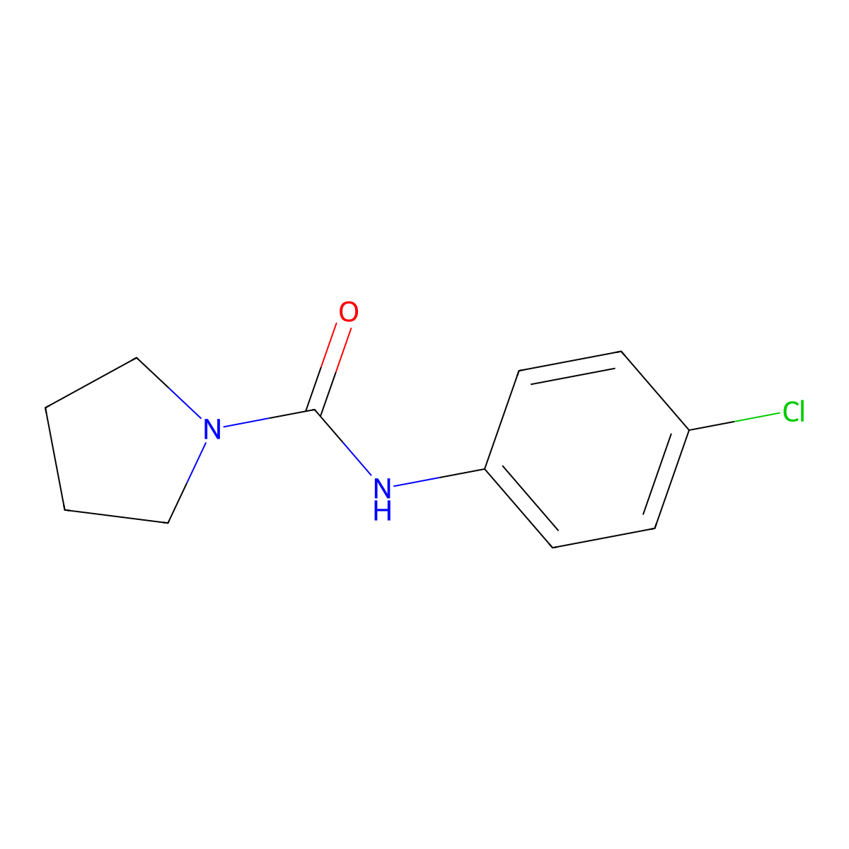 1-Pyrrolidinecarboxamide, N-(4-chlorophenyl)- molecular structure, CAS 35640-09-6