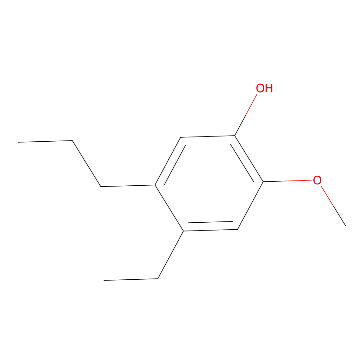 4-Ethyl-2-methoxy-5-propylphenol molecular structure, CAS 35645-91-1
