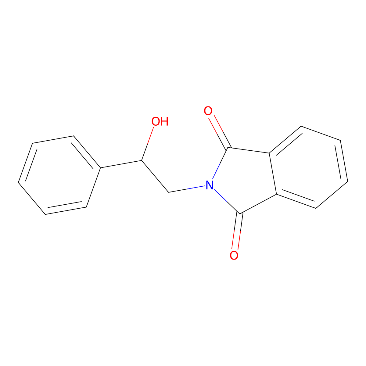 2-(2-Hydroxy-2-phenylethyl)isoindoline-1,3-dione molecular structure, CAS 35645-98-8
