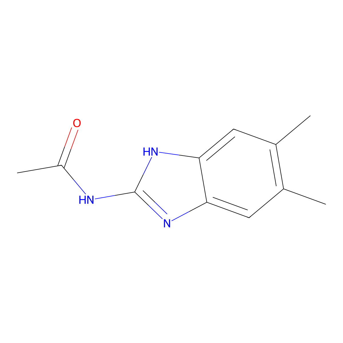 Acetamide, N-(5,6-dimethyl-1H-benzimidazol-2-yl)- molecular structure, CAS 35647-81-5