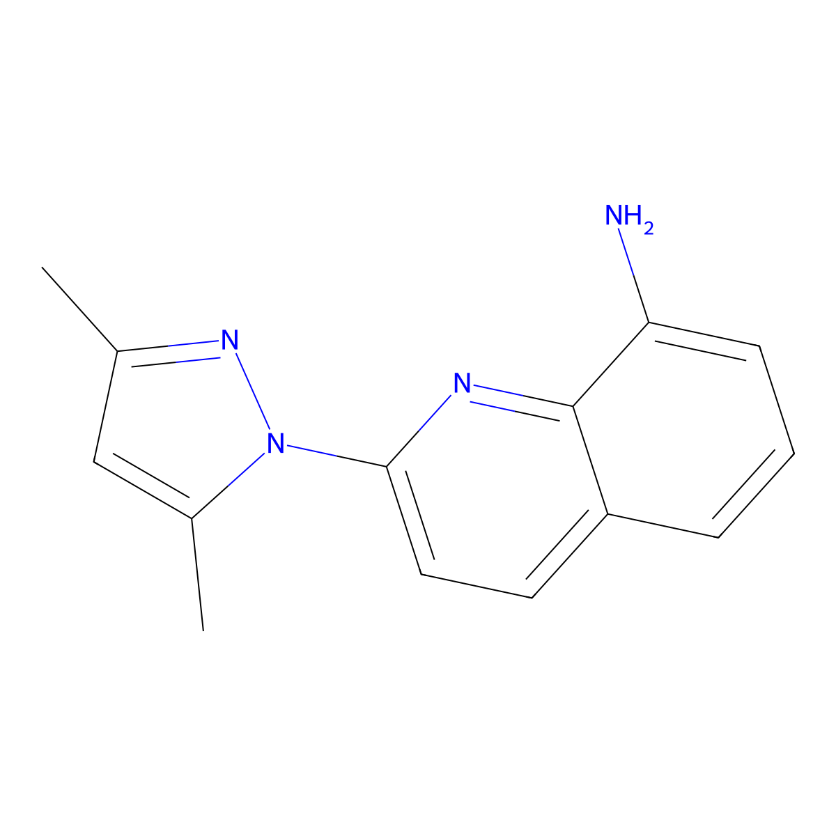 2-(3,5-Dimethyl-1H-pyrazol-1-YL)quinolin-8-amine molecular structure, CAS 356522-39-9
