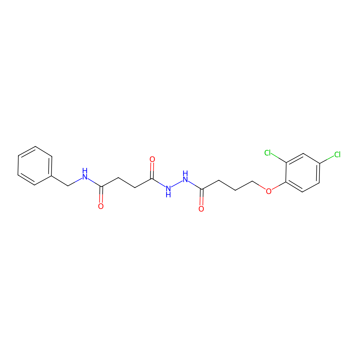 N-benzyl-4-{2-[4-(2,4-dichlorophenoxy)butanoyl]hydrazino}-4-oxobutanamide molecular structure, CAS 356525-29-6