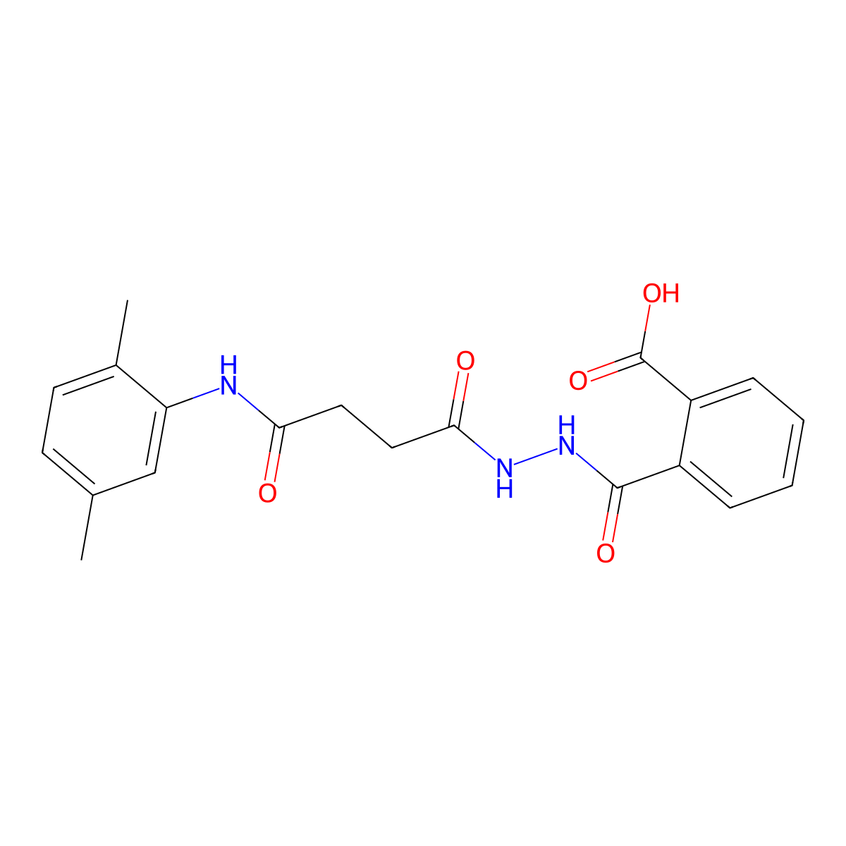 2-(N-{3-[N-(2,5-dimethylphenyl)carbamoyl]propanoylamino}carbamoyl)benzoic acid molecular structure, CAS 356525-39-8