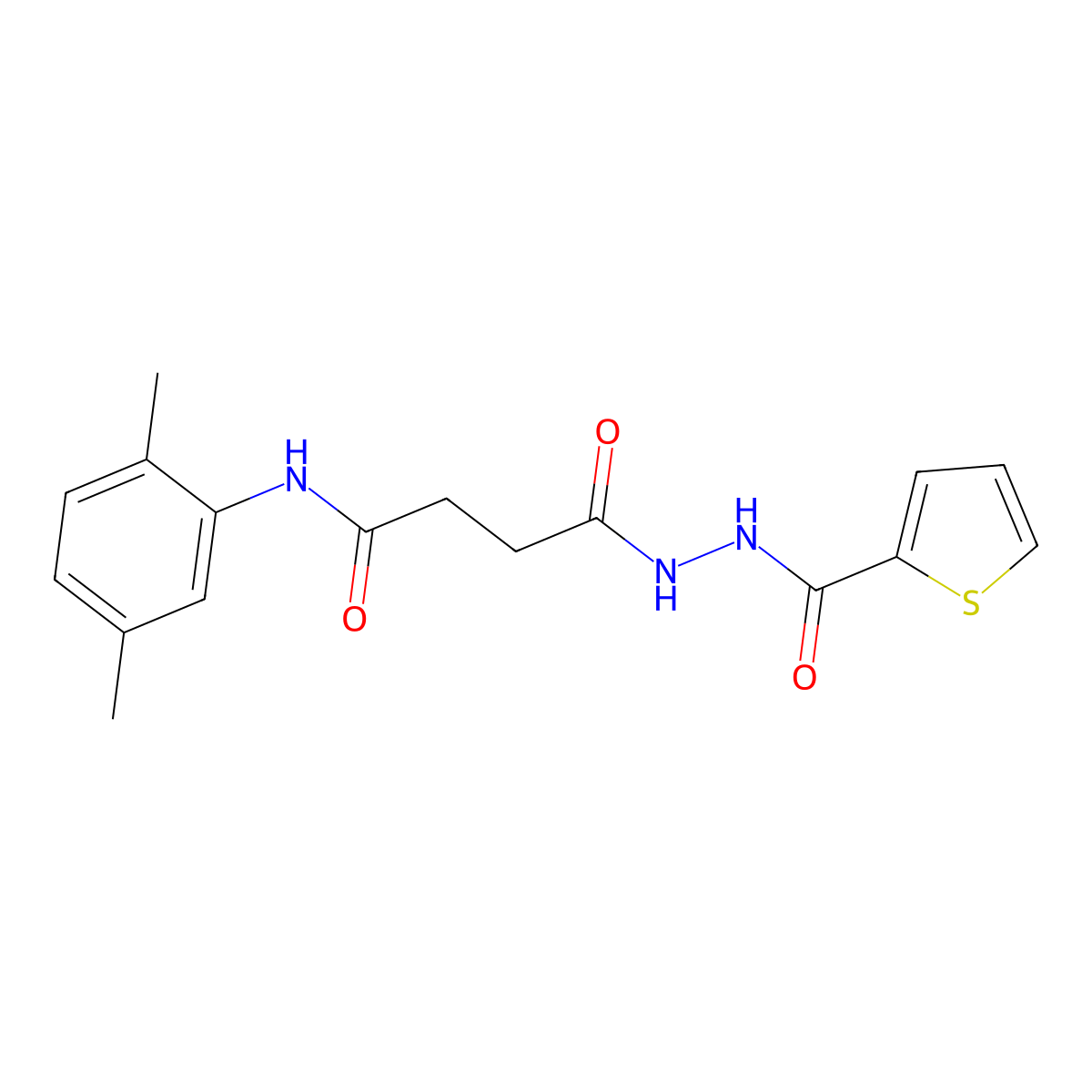 N-(2,5-dimethylphenyl)-4-oxo-4-[2-(thien-2-ylcarbonyl)hydrazino]butanamide molecular structure, CAS 356525-59-2
