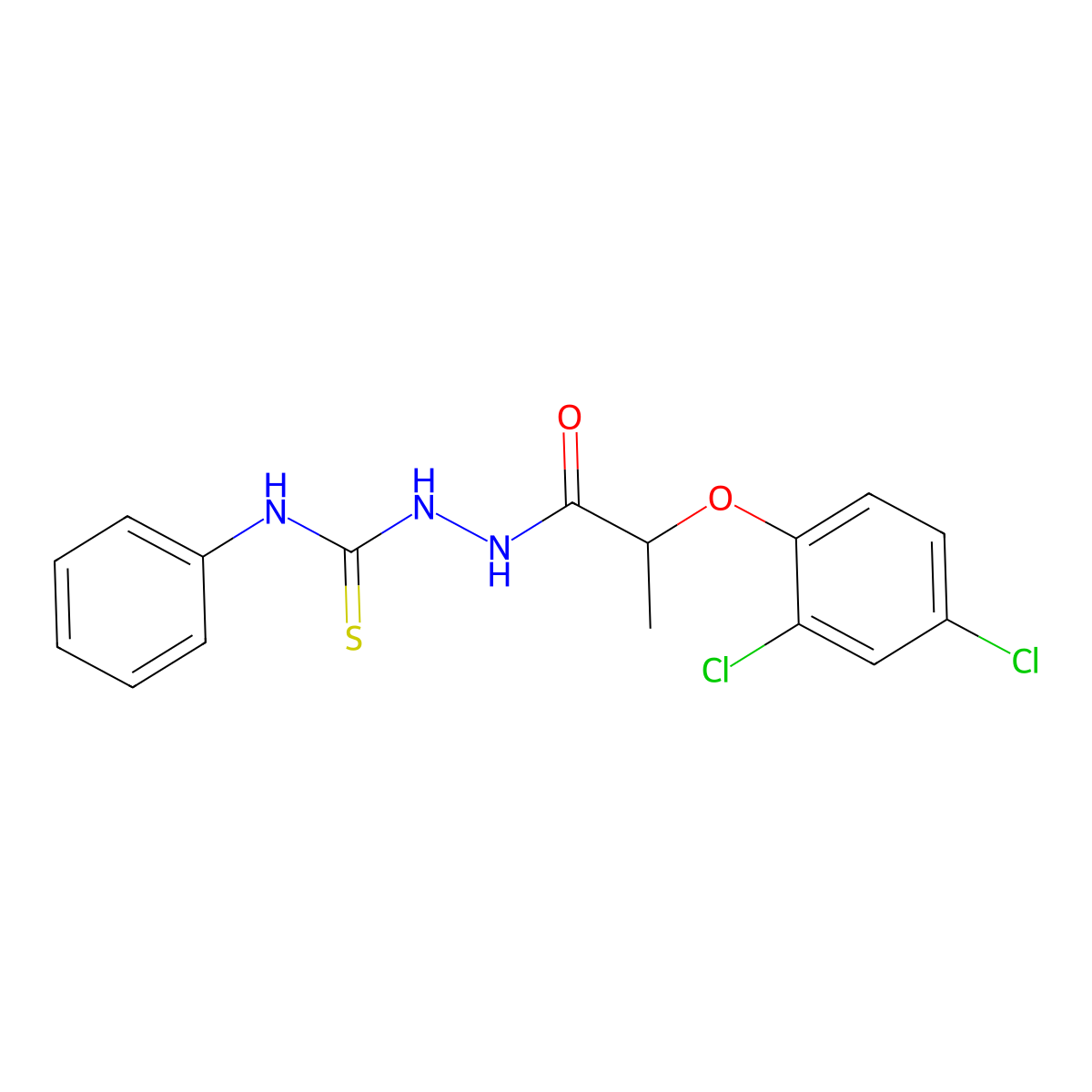 1-(2-(2,4-Dichlorophenoxy)propionyl)-4-phenylthiosemicarbazide molecular structure, CAS 356526-30-2